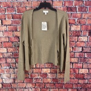 ASOS Topshop knit tie front top in khaki